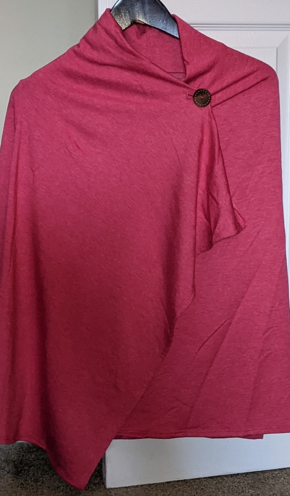 Bobeau One Button Fleece Wrap Cardigan (Size XS)